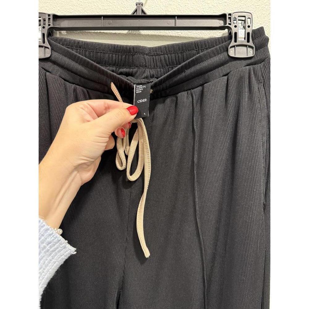Cider Black Wide Leg Pants, Women's Large - Picture 5 of 5